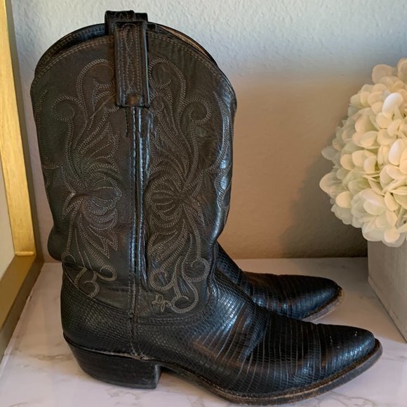 Dan Post Black Lizard Cowboy Boots